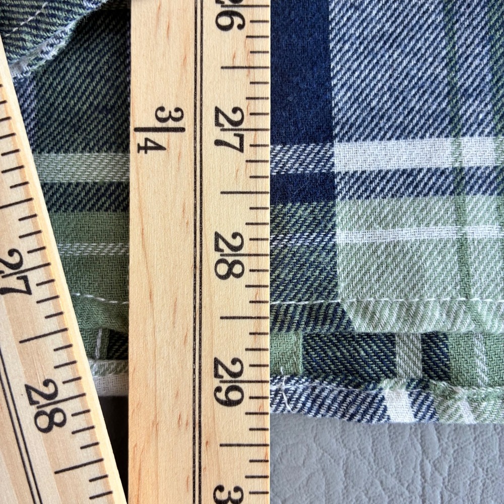NWT RSQ Men's Plaid Flannel Shirt Green Black Cream Tartan Button Down Small - Picture 14 of 16